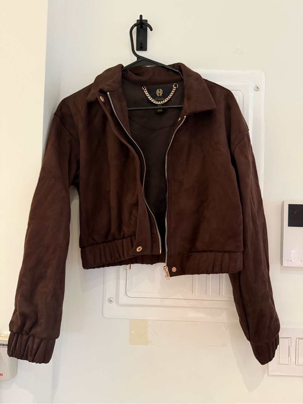 House of Harlow 1960 Brown Suede Bomber Jacket